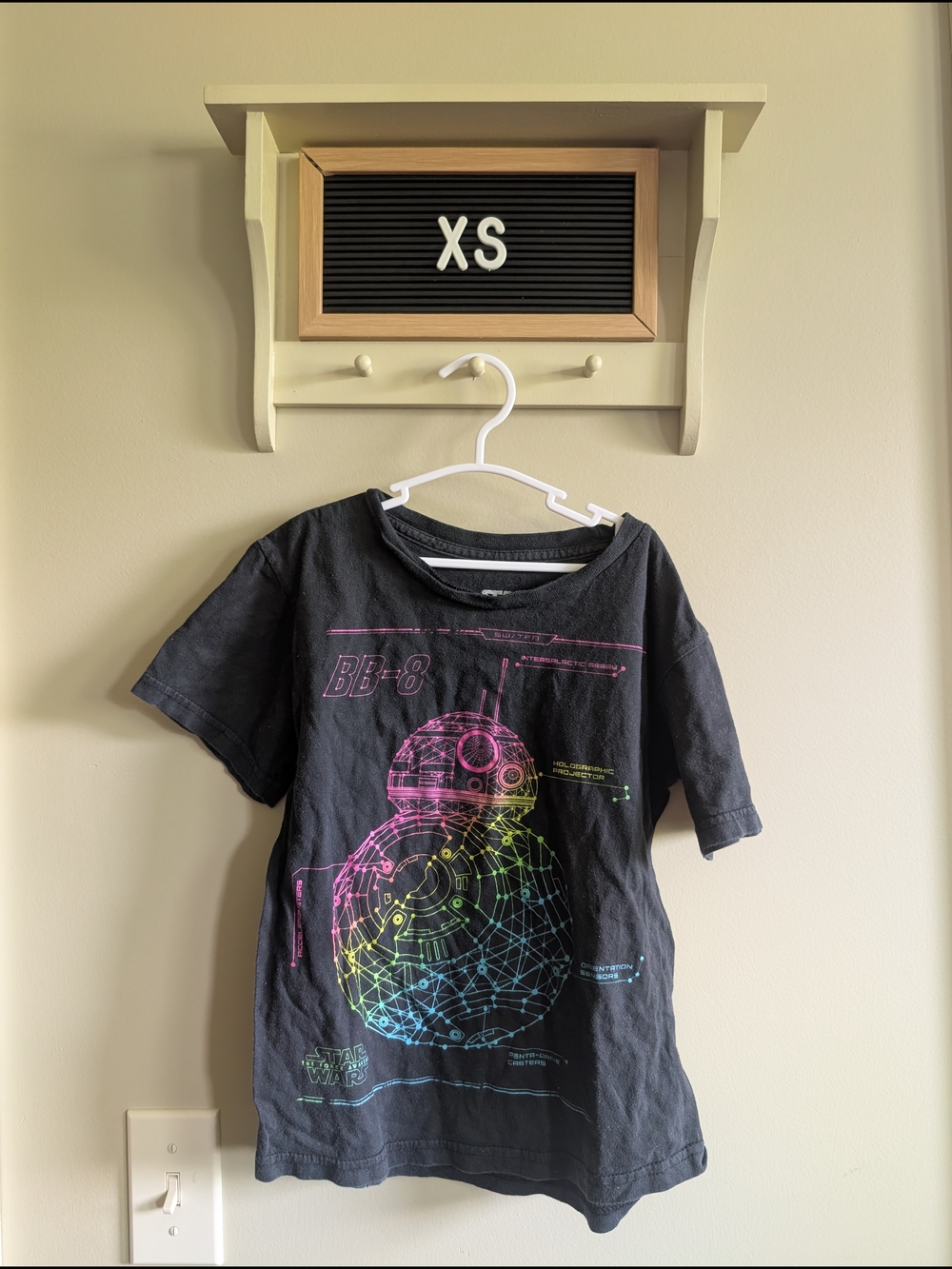 Star Wars Black Tee with Neon BB-8 Graphic